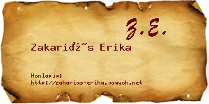 Zakariás Erika névjegykártya